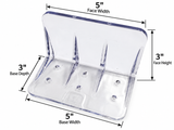 Polar Blox clear universal polycarbonate snow guard dimensions showing 5-inch by 3-inch base and face